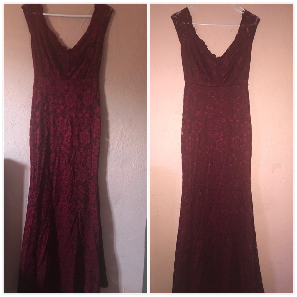 Burgundy Lace Gown
